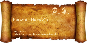Peszer Horác névjegykártya